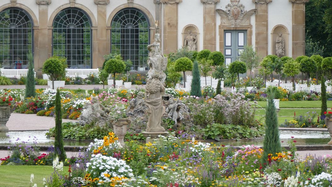 Schloss und Schlossgarten Weikersheim, Garten, Sommer